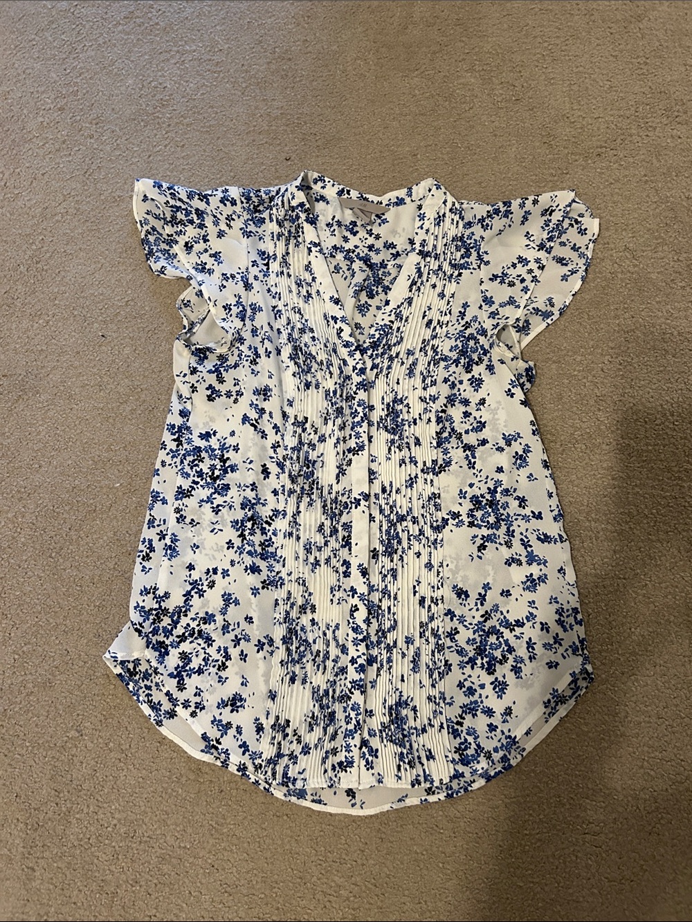 H&M Blue Floral Blouse Size 2